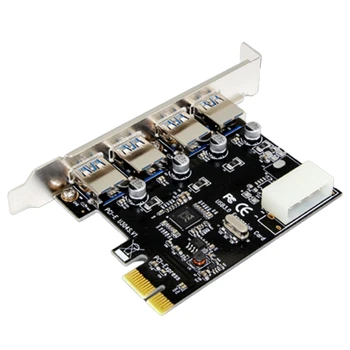 1 Conjunto de Profissionais 4 portas PCI-E Para o CONCENTRADOR USB 3.0 PCI Express para placas de Expansão Placa de 5 Gbps de Velocidade Para a área de Trabalho