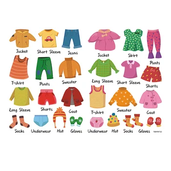1 Folha Auto-adesiva de Vestuário, Tipo Adesivo de Crianças Vestuário Organização de Decalque