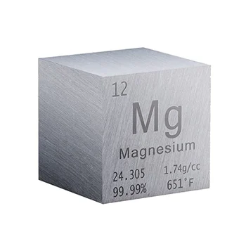 1 Polegada de Magnésio Cubo de Metal, de Alta Densidade de elementos Cubo de Metal Puro, de elementos de Coleções Experimento de Laboratório Material de