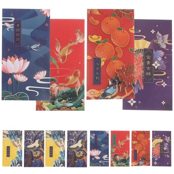 12 Pcs Vermelho Envelope Saco De Ano Novo Chinês Presentes Papel De Pacote De Dinheiro De Bolso Apresenta Envelopes Sorte
