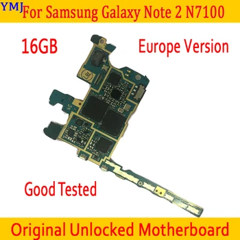 16GB Samsung Galaxy Note 2 N7100 placa-Mãe Com Sistema Android UE Versão Original Para Samsung N7100 Desbloqueado placa-mãe