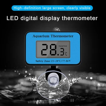 1Pc Aquário LCD Termômetro Digital à prova d'água do Aquário da Temperatura da Água com ventosa para o Tanque de Peixes de Aquário