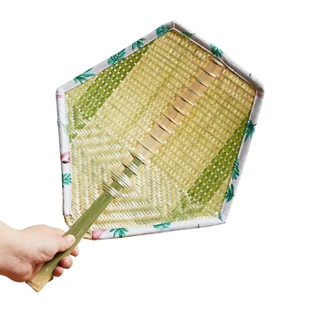 1Pc Mão-tecidos de Bambu Mão Fã antiquado Estilo Chinês de Verão de Resfriamento de Lado os Fãs de Arte de Parede Enfeites de Casa, Decoração de Casamento