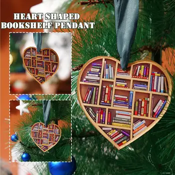 1pcs Pingente em Forma de Coração de Prateleira de Acrílico Ornamento Presentes de Natal Decoração de Festa Decoração de Árvore de Enforcamento de Natal L7R3