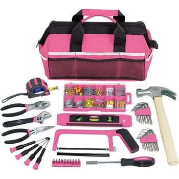 201-Peça Kit de ferramentas de casa no Saco de Ferramenta, carro-de-Rosa acessórios carro produtos