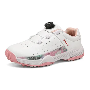 2023 Novo Womens Sapatos De Golfe Confortável Jogador De Calçado De Laço Rápido De Treinamento De Golfe Sapatos Baixos Superior Exterior Grama Curta Tênis