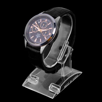 2Pc Moda e Práticos Transparente C em forma de Relógio de Stents ABS de relógios de Luxo, o Bracelete da Jóia Pulseira do Suporte de exposição do Titular