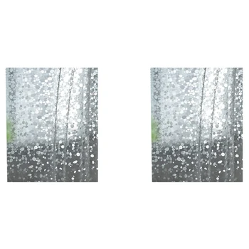 2X Transparente Cortina de Chuveiro Forro, Seixo Padrão de Plástico Leve Cortina de Chuveiro do Banheiro