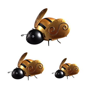 3 Pack Bumble Bee Parede De Metal De Arte Ao Ar Livre Indoor Abelha Suspensão De Decoração Para Casa, Restaurante, Jardim, Quintal