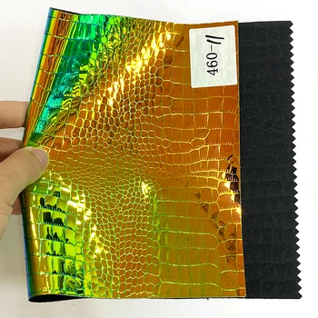 30x135cm XHT Geométricas em Relevo Holográfico Espelho de TPU Tecido de Couro Falso Folha para Fazer Sapato/Bolsa/Roupa/Acessórios de DIY
