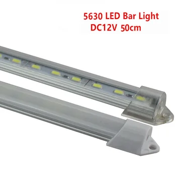 4 pcs / 6 pcs LED 50 cm / 36 LED de DC12V 5630/5730 dura do DIODO barra de 50 cm do tubo do DIODO emissor com U caso de alumínio + tampa do PC