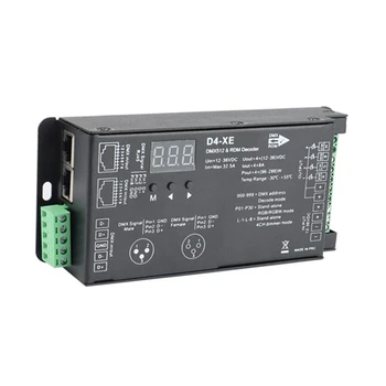4CH D4-XE DMX Decodificador Controlador PWM Livre da Cintilação Escurecimento 12V-36V Display Digital 2000Hz 500HZ Para RGB LED Luzes