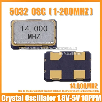 (5PCS) 5032 14M 14MHZ 14.000 MHZ Active Oscilador de Cristal de SMD-4 OSC 5.0*3,2 mm de Cristal Oscilador de Relógio Osciladores De 1,8 V 3,3 V 5V