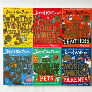 6 livros/set David Williams Edição de Cores do Mundo, O Pior dos Filhos Elementar Humor do Romance 6 Volumes