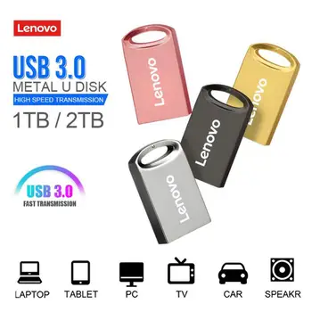 A Lenovo 2TB USB Flash Drive de 1 tb Personalizar Pen Drive USB Memory Stick Com acesso gratuito Anel de Chave U Disco de Presentes Para o Ps4 ps5 Xbox One S