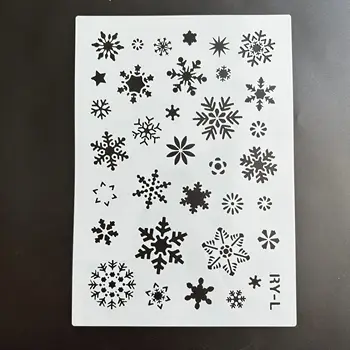 A4 29 *21cm DIY mandala para a pintura de estênceis carimbado álbum de fotos em relevo o cartão de papel sobre madeira, tecido de Natal, flocos de neve