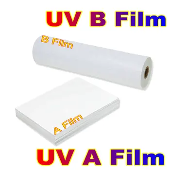 AB Filme A4 A3 UV DTF UM Filme B, UV Filme de Transferência de Impressão UV Ab Filme Magic UV Direta Para o Filme Caso de Telefone de Metal, Madeira, Vidro de Impressão