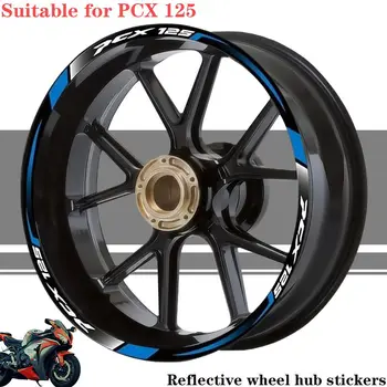 Acessórios da motocicleta cubo de Roda Adesivos Refletivos Impermeável Roda de Quadro borda Externa de Quatro lados Filme Para a HONDA PCX PCX125