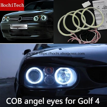 Alta Qualidade COB Led de Luz Branca Halo Led Olhos de Anjo Anel Para Volkswagen Golf 4 golf4 MK4 R32 VR6 1998-2004 com lente