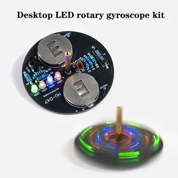 ambiente de trabalho LED rotary giroscópio de produção eletrônica DIY kit de luz de piscamento da placa de circuito de soldagem a prática componentes do kit