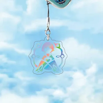 Anime Genshin Impacto Constelação de Personagens Pulseira Colorida, Cordas de segurança Para Caso de Telefone Celular Chaveiro Chave de Cadeia Tampa Travar