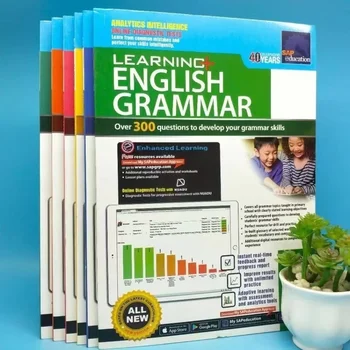 Aprender a Gramática do inglês SPA de 3 a 12 Anos de Cingapura de Idade Crianças de Teste de Materiais de Livro de Exercícios do Livro de texto do Caderno de Exercícios do Livro 6 de Livros