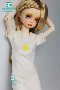 BJD boneca roupa se encaixa 43cm MSD 1/4 BJD boneca de moda Casual selvagem impresso temperamento T-shirt