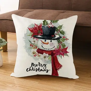 Capa De Almofada Travesseiro Fronha De Natal, Desenhos Animados Veado Coroa De Impressão Para Casa Jogar Decoração Fronhas