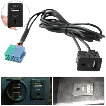 Carro Rádio Extensão AUX Porta USB Adaptador de conexão de Cabo Assy Para Hyundai Elantra 2011-2013 3,5 mm Porta USB AUX USB Adaptador