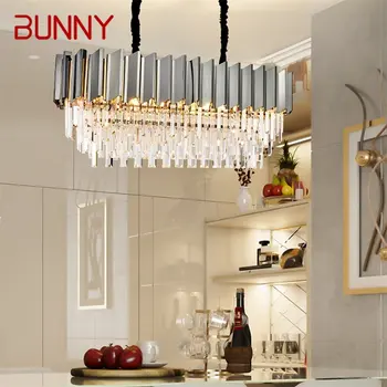 COELHINHO da Luz Pendant Moderno de Duplo Cristal Lâmpada LED de Luxo, acessório para Casa de Jantar Sala de estar