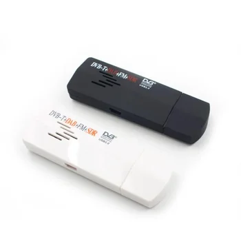 Conjunto de Sintonizador de TV Digital USB 2.0 Dongle Vara de TV SDR Receptor RTL2832U+R820T DVB-T SDR+DAB+FM Preto/Branco com Antena Remota