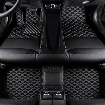 Couro do PLUTÔNIO de Luxo 3D Personalizado Carro Tapete para a Volkswagen Vw Passat B5 2003-2007 B6 B7 B8 Passat C42 Interior do Carro Acessórios