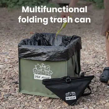 Desmontável Saco de Lixo Espaçosos Durável Dobrável Lixo para Camping Gramado Detritos Impermeável Bandeja com Alça Reforçada Dobrável