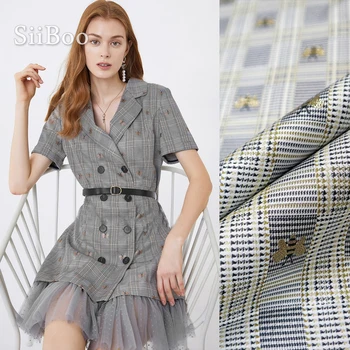 Europeu de luxo 3D abelha e de seleção de estilo de bobines de fio metalizado jacquard brocado de tecido para as mulheres, vestido de verão blazer telas SP6160