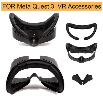 Face Cover para a Meta Quest 3 VR Fone de ouvido Substituição Facial Interface PU de Couro, Máscara Anti-Vazamento Nariz Almofada para Quest3 Acessórios