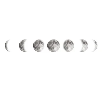 Fase da lua Decoração de Parede Espaço Lua Adesivo de Parede Fase da Lua Mapa Decalques Removíveis Lua Adesivo para Quarto de Crianças, Sala de estar