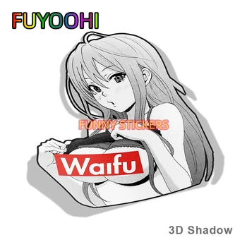 FUYOOHI Boutique Decalques Acessórios do Exterior do Cartoon 3D Adesivo de Carro para Waifu Material Anime Vinil pára-brisa Traseiro do Tronco de Decalque