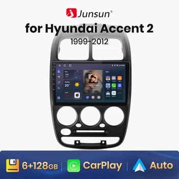 Junsun V1 AI de Voz sem Fio CarPlay Android Auto Rádio para Hyundai Accent 2 LC2 1999-2012 4G Carro GPS Multimídia 2din autoradio