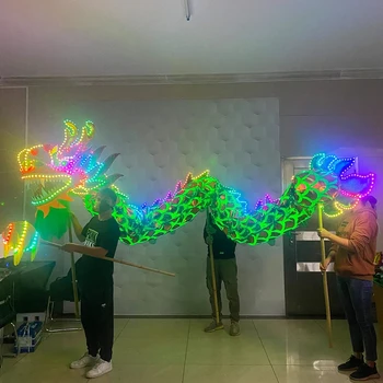LED Chinês tradicional luminosa dança do dragão traje festival de desempenho do diodo emissor de dragão Chinês dança dança do dragão