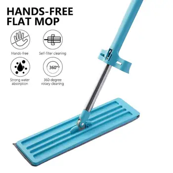 Microfibra Mop Plano Mão Livre Squeeze para Limpeza de Piso Limpeza de Patacas, Lavável Família Preguiçoso, Com Mop Mop Squeeze Mão Livre Y7I5