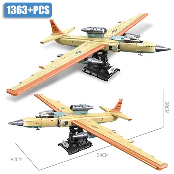 Militar MOC U-2 Reconhecimento de Avião Arma de Modelo de Blocos de Construção DIY Scout Aeronaves de Caça Tijolos de Brinquedos Para Crianças Presentes