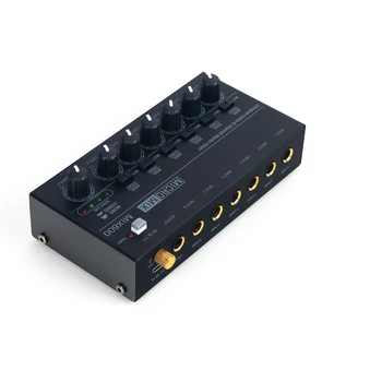 MIX600 mixagem de Som Stereo Mixer de Áudio de Ruído extremamente Baixo 6 Linha de Canal do Mixer Mini Mixer de Som de Fonte de Alimentação DC5V Plug EUA