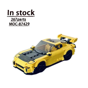 MOC-87429 Amarelo Clássico Mini Carro Assembleia de Costura Modelo de Bloco de Construção MOC Criativo, Bloco de Construção de Brinquedos Brinquedos Presentes