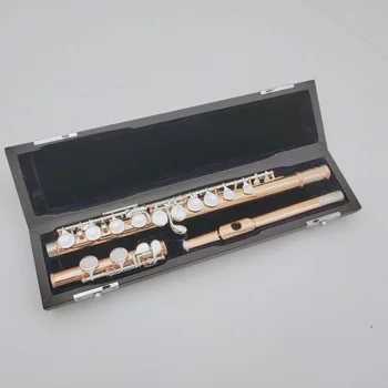 MURAMATSU Laca Ouro Flauta Fechado de C Furos de Divisão E Marca 16 Teclas Profissional de um Instrumento Musical de Flauta Com estojo Frete Grátis
