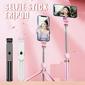 Novo sem Fio Selfie Stickbluetooth compatível com Mini Dobrável Telefone Tripé Para Android, IOS Triangular Fixo Fino Acabamento
