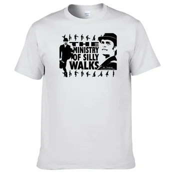 O Tolo Anda Camiseta Unisex 100% Algodão Homens Mulheres Camisas de Monty Python, O Ministério De Bobo Passeios T-Shirt N010
