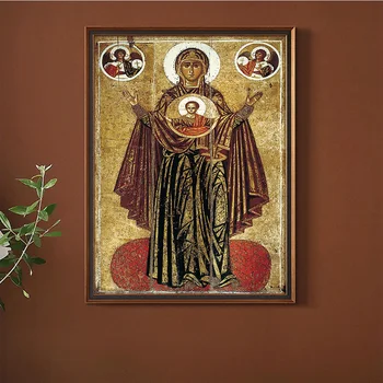 Oranta Vintage Impressão De Arte Do Cartaz Virgem Maria, Mãe De Deus Madonna Tela De Pintura Orans De Kiev Religião Parede A Imagem De Decoração Presente