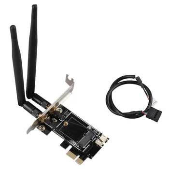 PCI-E X1 para M. 2 NGFF E-Chave wi-Fi de Rede sem Fio Adaptador de Cartão Conversor com Bluetooth para PC Desktop