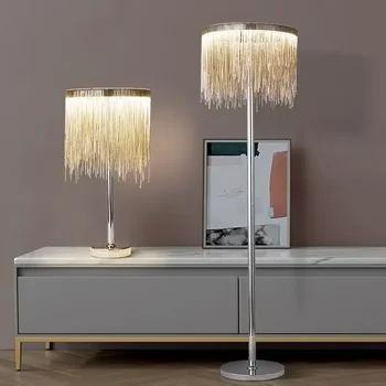 Pós-Moderna LED Lâmpada de Assoalho de Metal Cromado Sala de estar, Quarto Luminárias Art Déco Nórdicos Luminaria de Pé