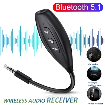 Receptor de Bluetooth 5.1 Receptor de Áudio de 3,5 mm de Áudio sem Fios, Música de Microfone de mãos-livres Adaptador de Conversão de Áudio Para o Carro alto-Falantes do PC